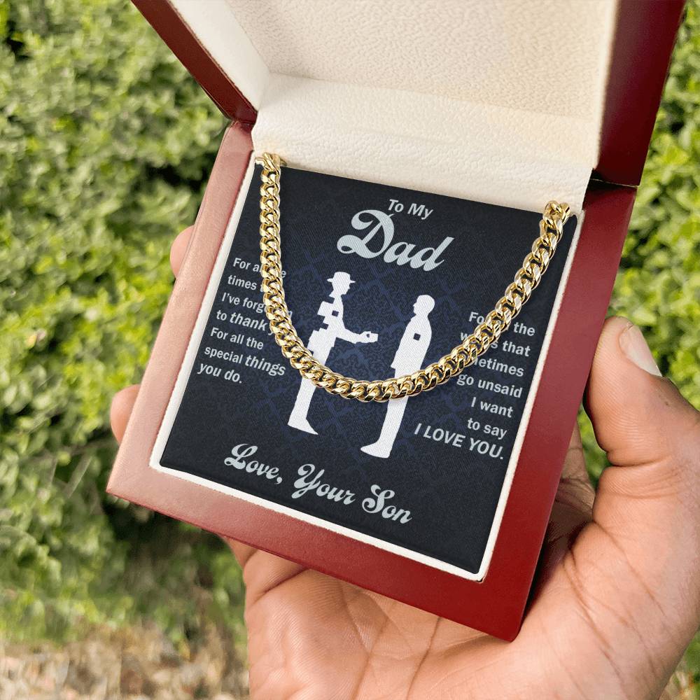 To My Dad - Thank You For All The Special Things You Do - Cuban Link Chain - Glittering Heights