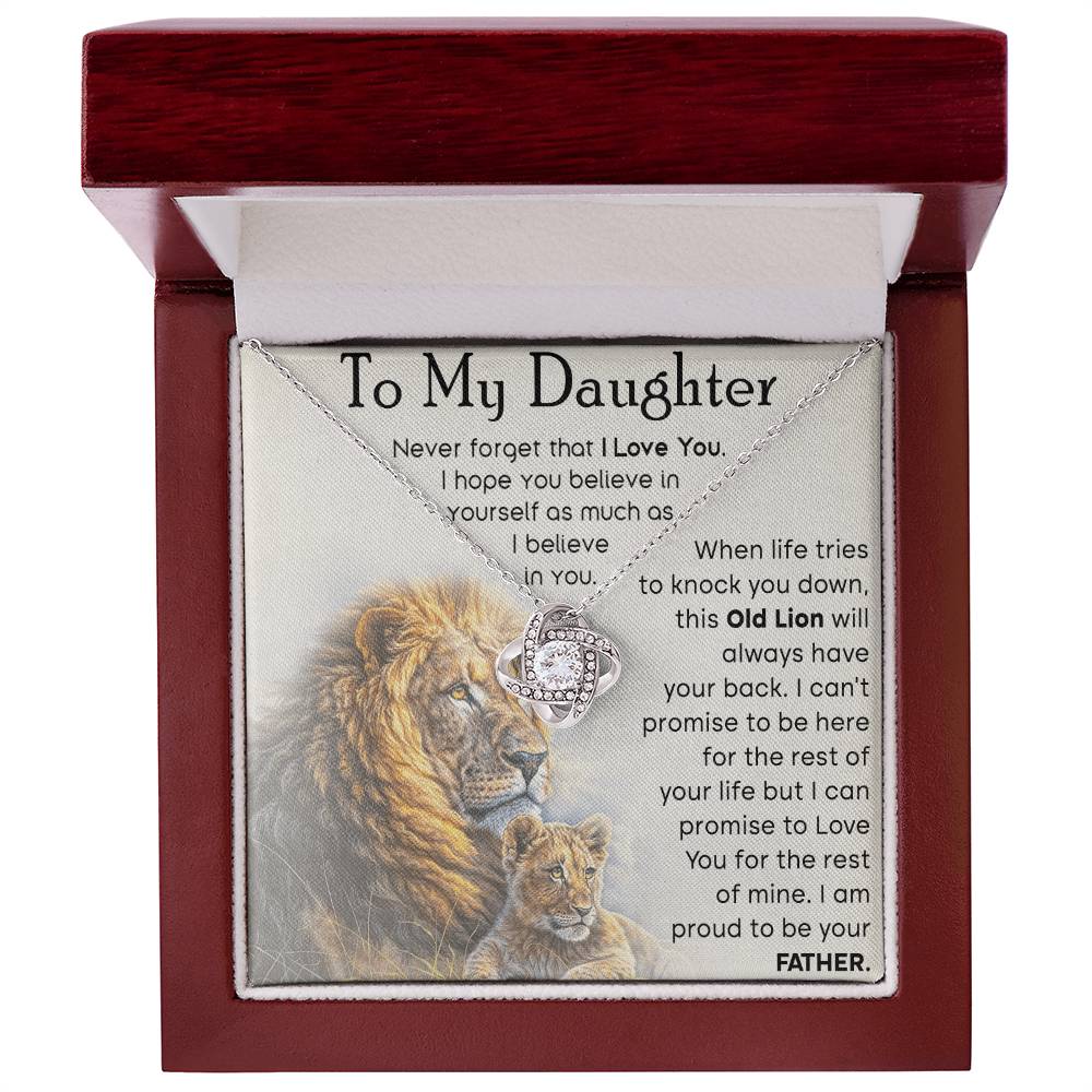 To My Daughter - Proud To Be Your Father - Love Knot Necklace - Glittering Heights