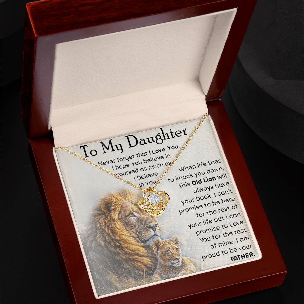 To My Daughter - Proud To Be Your Father - Love Knot Necklace - Glittering Heights