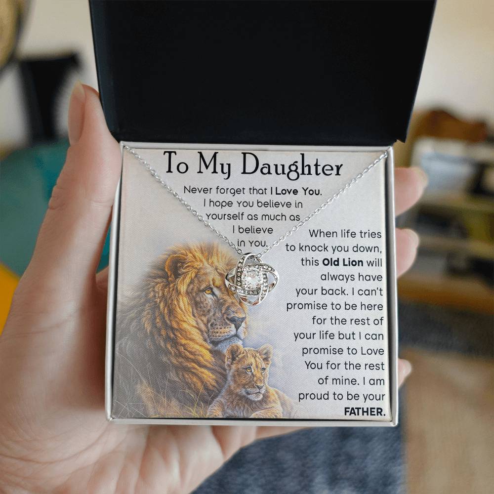 To My Daughter - Proud To Be Your Father - Love Knot Necklace - Glittering Heights