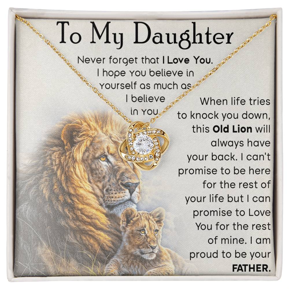 To My Daughter - Proud To Be Your Father - Love Knot Necklace - Glittering Heights