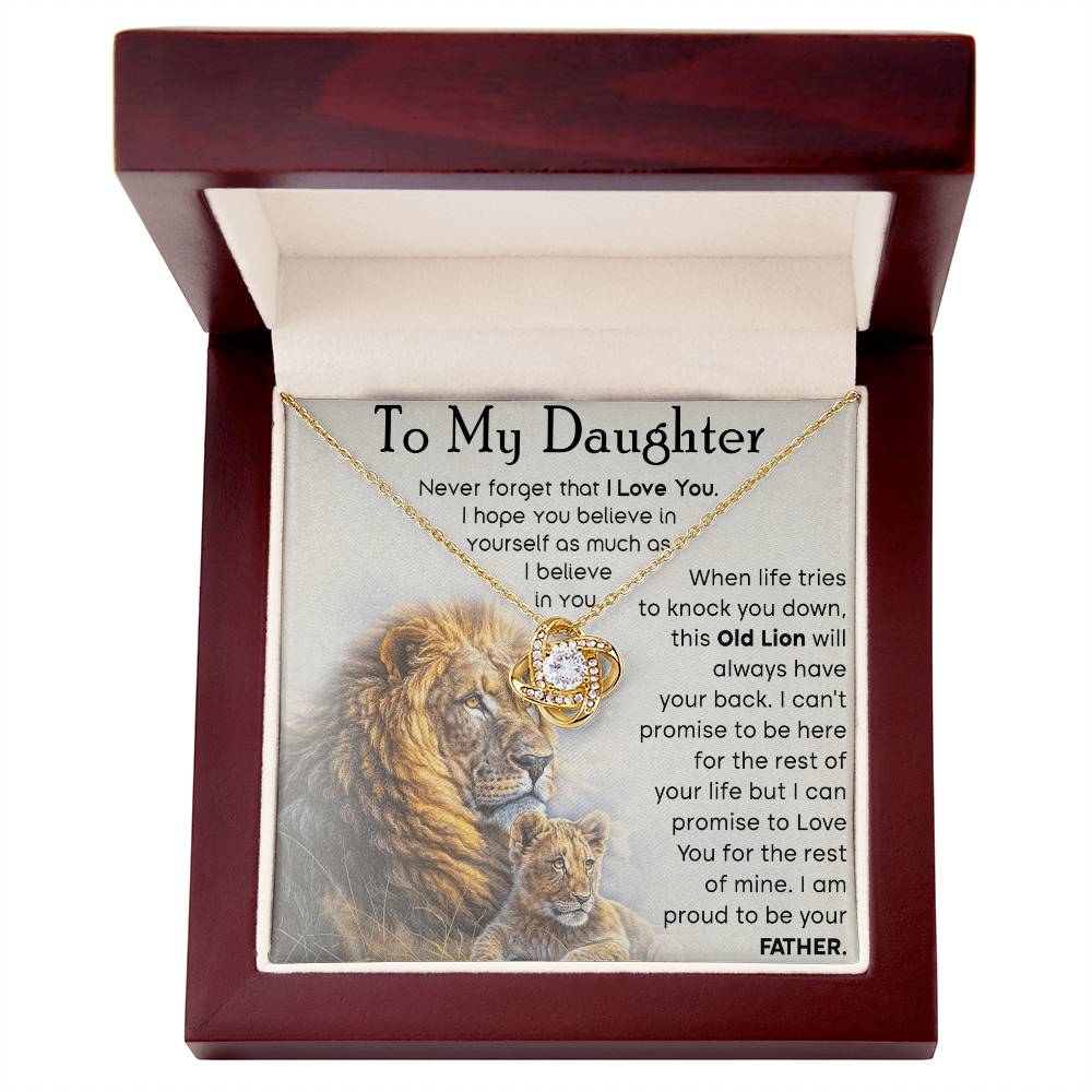 To My Daughter - Proud To Be Your Father - Love Knot Necklace - Glittering Heights
