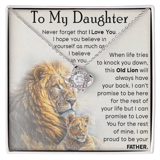 To My Daughter - Proud To Be Your Father - Love Knot Necklace - Glittering Heights