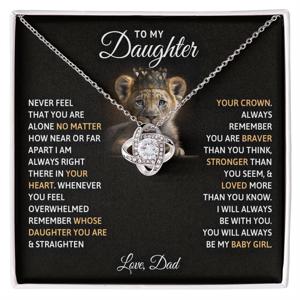To My Daughter, You Will Always Be My Baby Girls - Love Knot Necklace - Glittering Heights