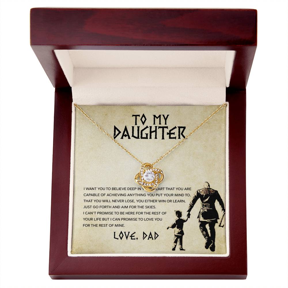 To My Daughter, You Will Never Lose - Love Knot Necklace - Glittering Heights