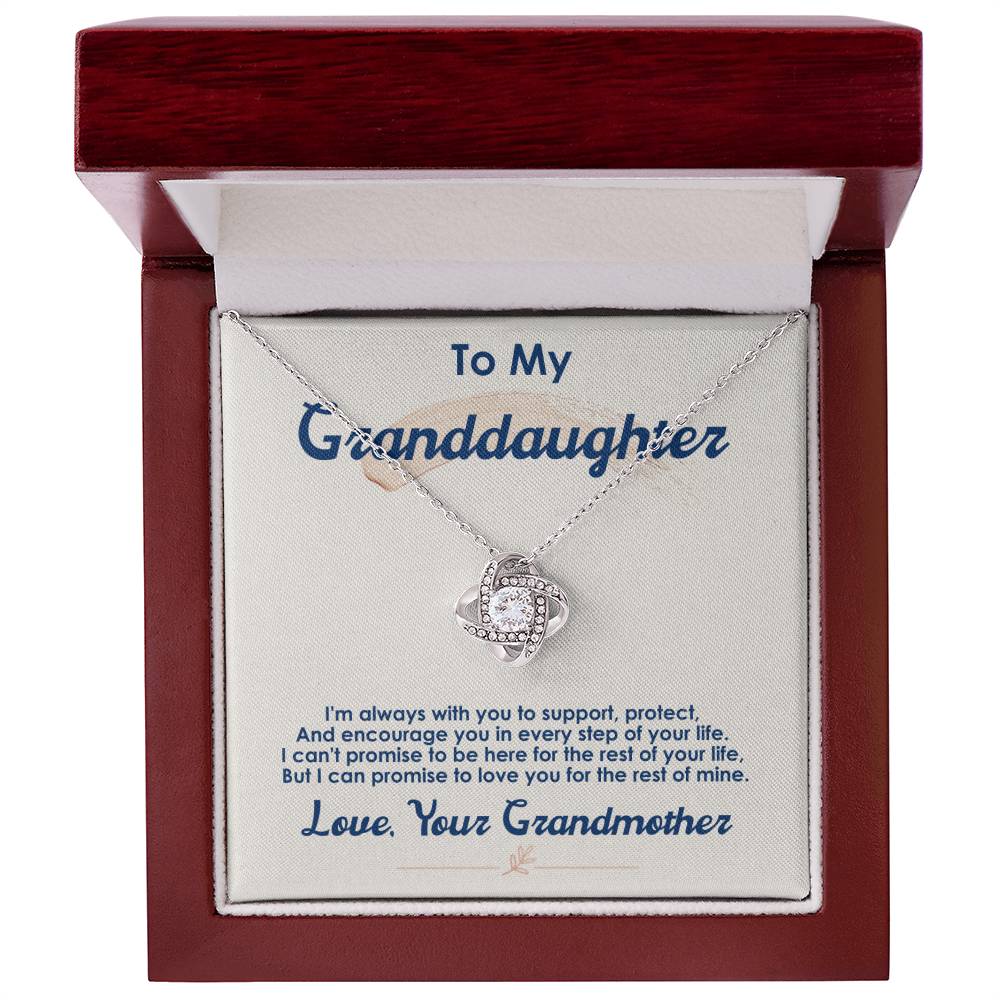 To My Granddaughter, I Love You For The Rest Of My Life - Love Knot Necklace - Glittering Heights