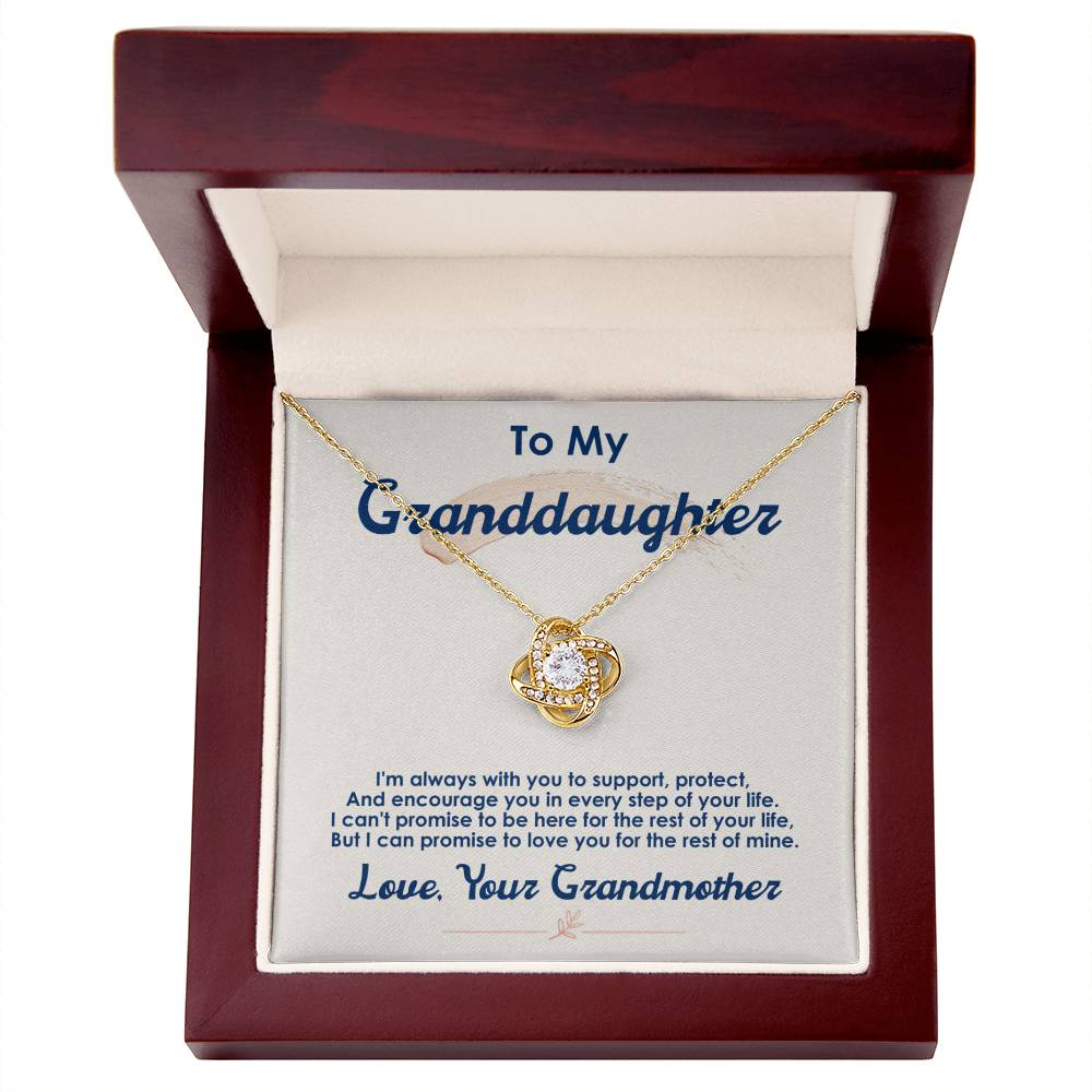 To My Granddaughter, I Love You For The Rest Of My Life - Love Knot Necklace - Glittering Heights