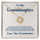 To My Granddaughter, I Love You For The Rest Of My Life - Love Knot Necklace - Glittering Heights