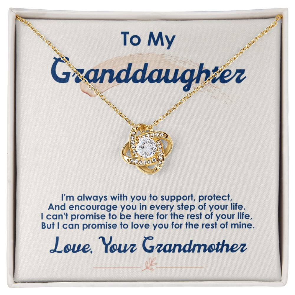 To My Granddaughter, I Love You For The Rest Of My Life - Love Knot Necklace - Glittering Heights