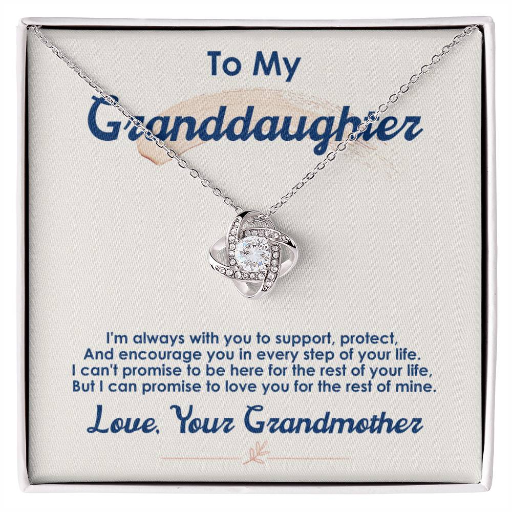 To My Granddaughter, I Love You For The Rest Of My Life - Love Knot Necklace - Glittering Heights