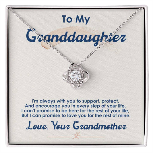 To My Granddaughter, I Love You For The Rest Of My Life - Love Knot Necklace - Glittering Heights