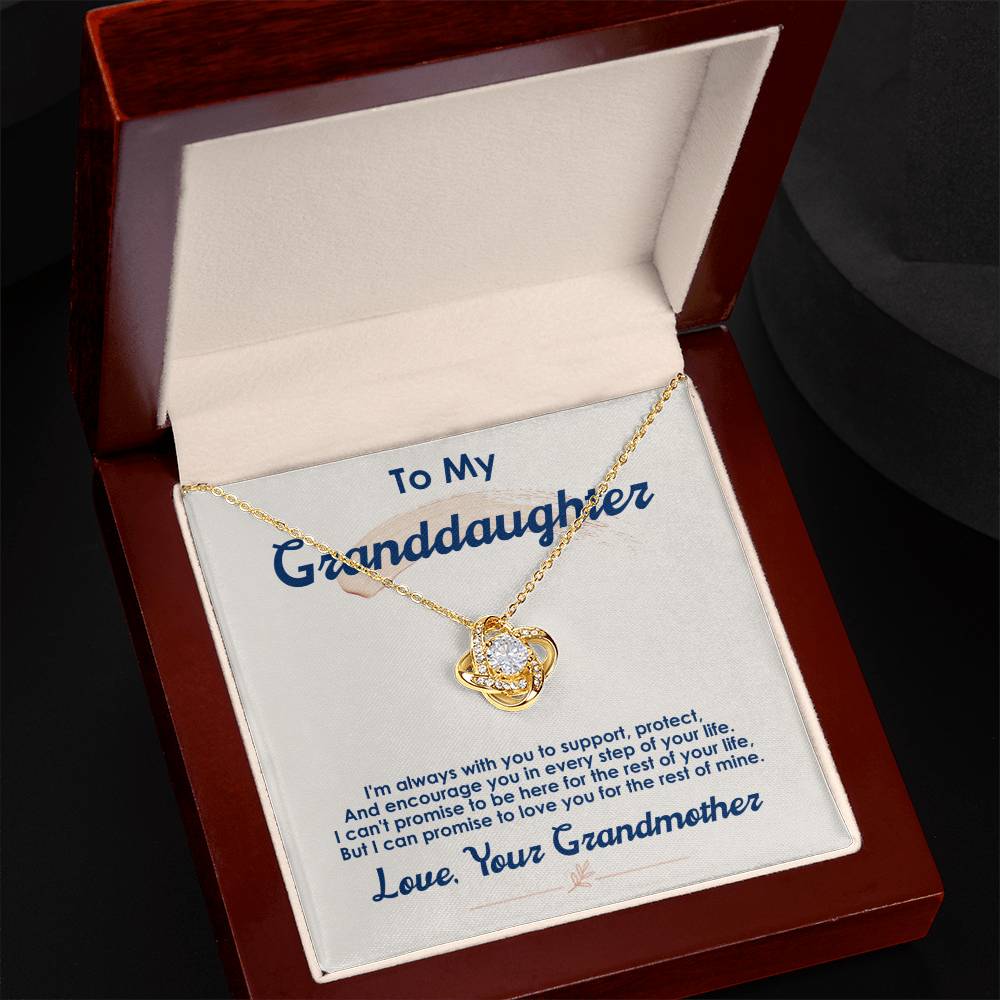 To My Granddaughter, I Love You For The Rest Of My Life - Love Knot Necklace - Glittering Heights