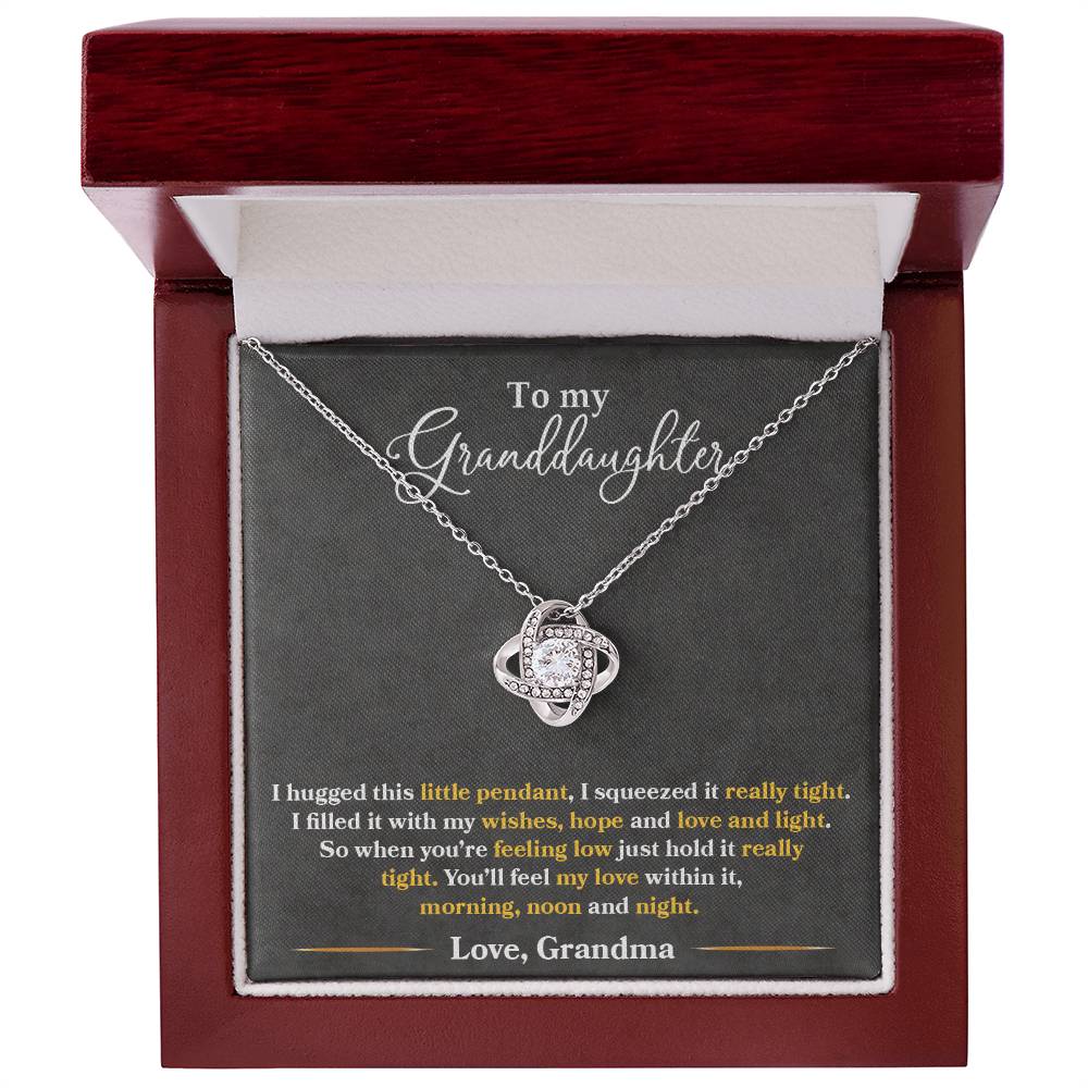 To My Granddaughter, You_ll Feel My Love Within This - Love Knot Necklace - Glittering Heights