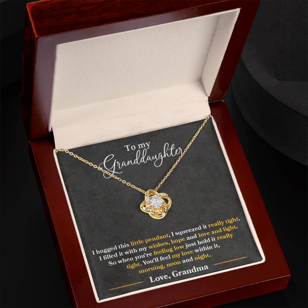 To My Granddaughter, You_ll Feel My Love Within This - Love Knot Necklace - Glittering Heights