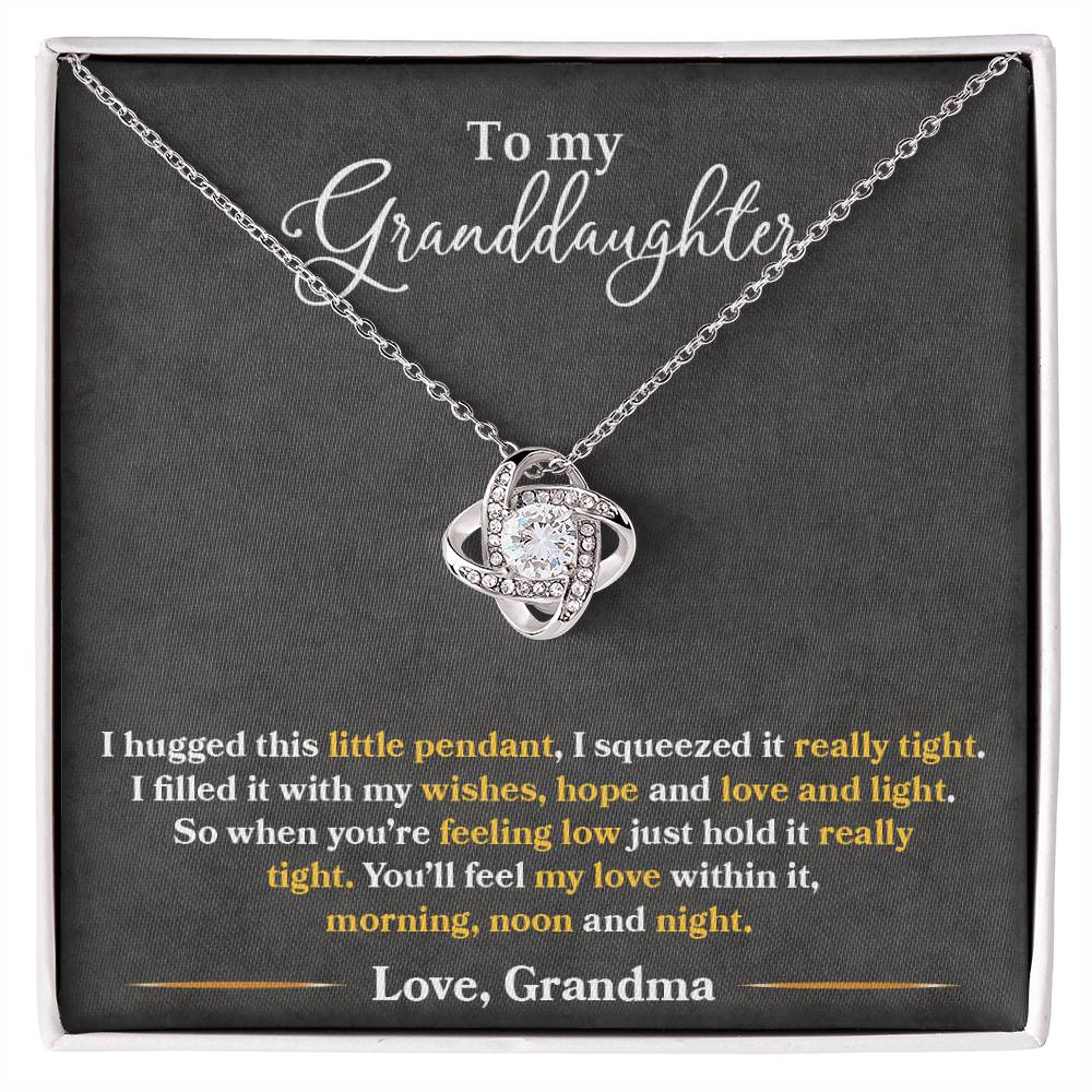 To My Granddaughter, You_ll Feel My Love Within This - Love Knot Necklace - Glittering Heights