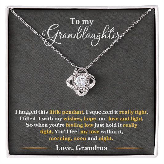 To My Granddaughter, You_ll Feel My Love Within This - Love Knot Necklace - Glittering Heights