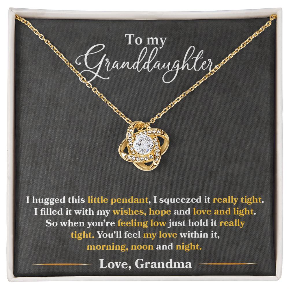 To My Granddaughter, You_ll Feel My Love Within This - Love Knot Necklace - Glittering Heights