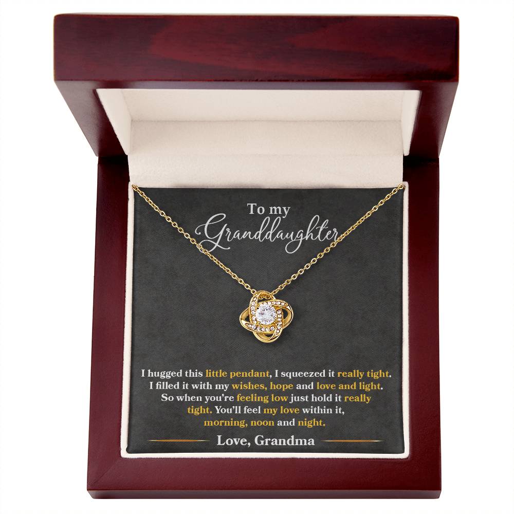To My Granddaughter, You_ll Feel My Love Within This - Love Knot Necklace - Glittering Heights