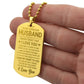 To My Husband - Never Forget That I Love You - Dog Tag Necklace - Glittering Heights