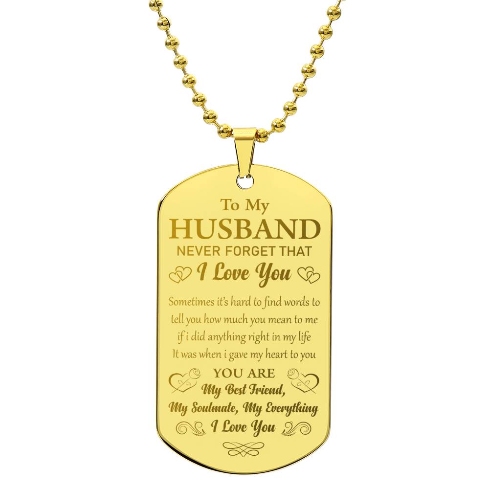 To My Husband - You Are My Best Friend - Dog Tag Necklace - Glittering Heights