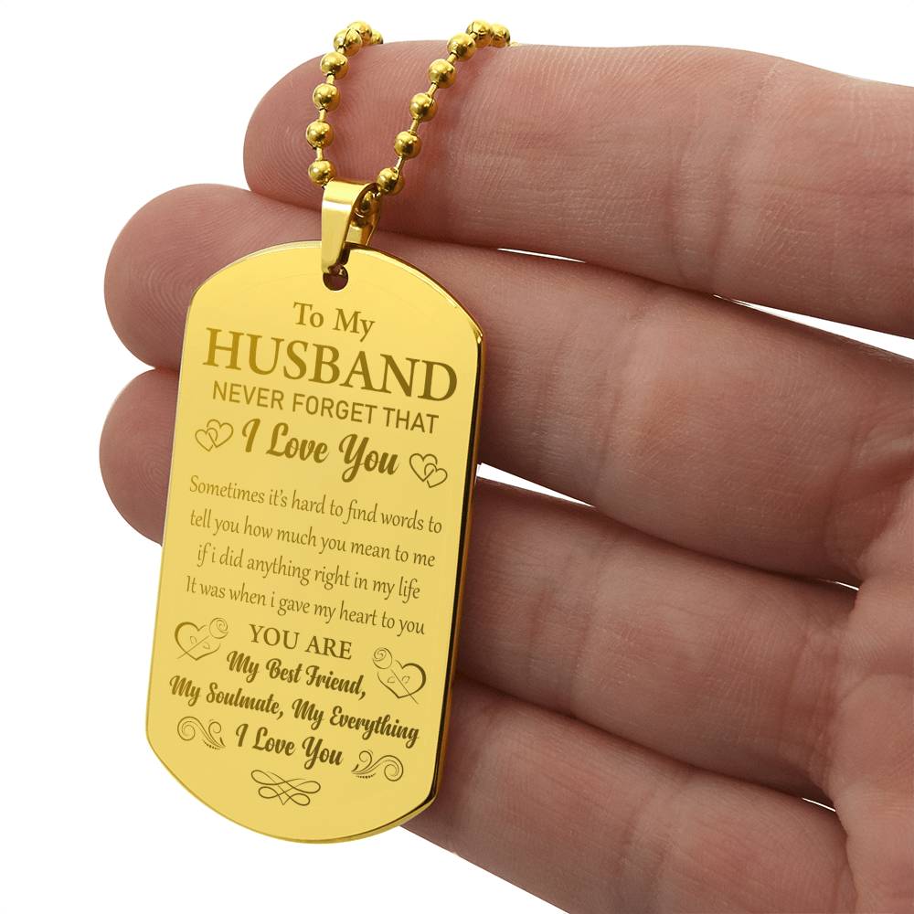 To My Husband - You Are My Best Friend - Dog Tag Necklace - Glittering Heights