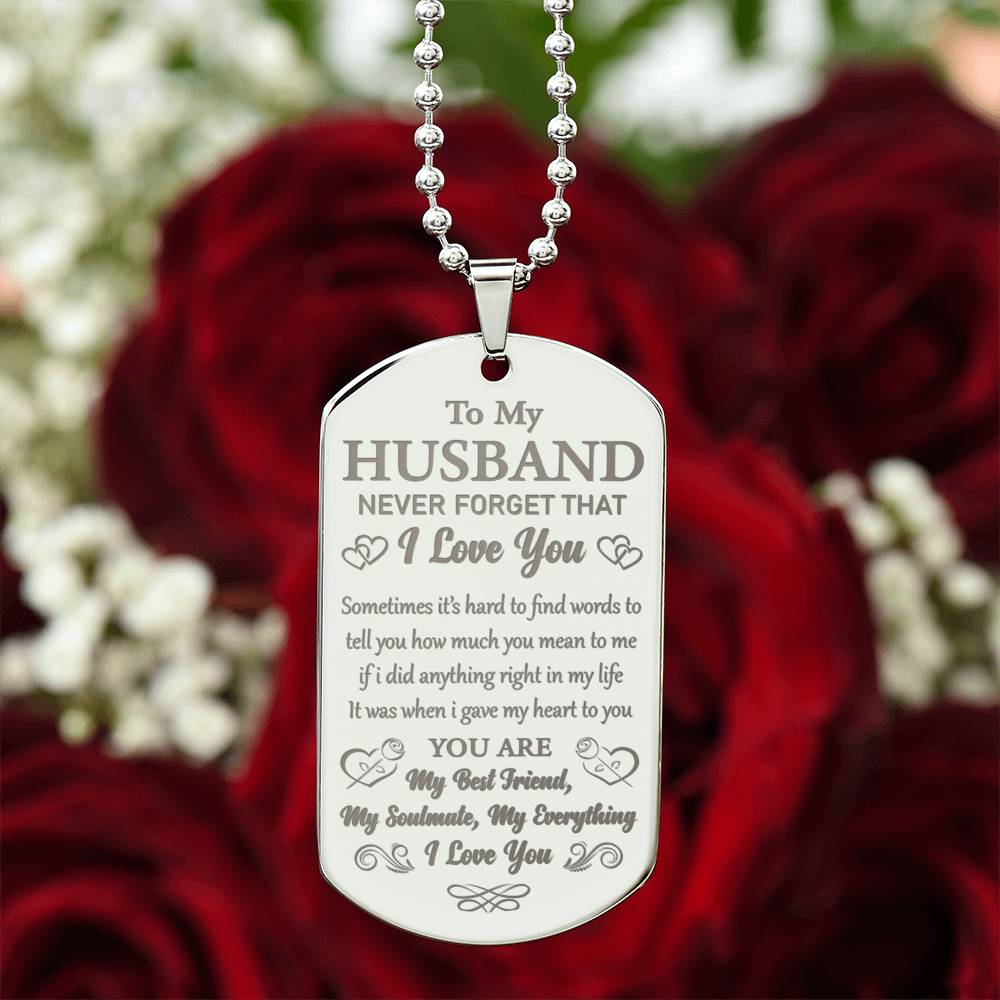 To My Husband - You Are My Best Friend - Dog Tag Necklace - Glittering Heights