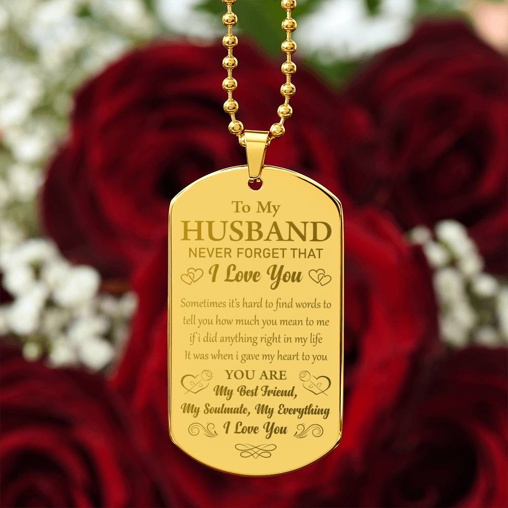 To My Husband - You Are My Best Friend - Dog Tag Necklace - Glittering Heights