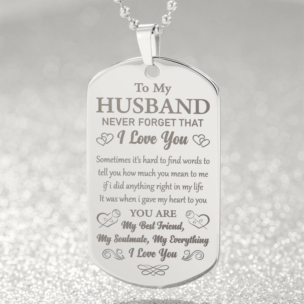 To My Husband - You Are My Best Friend - Dog Tag Necklace - Glittering Heights
