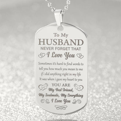 To My Husband - You Are My Best Friend - Dog Tag Necklace - Glittering Heights
