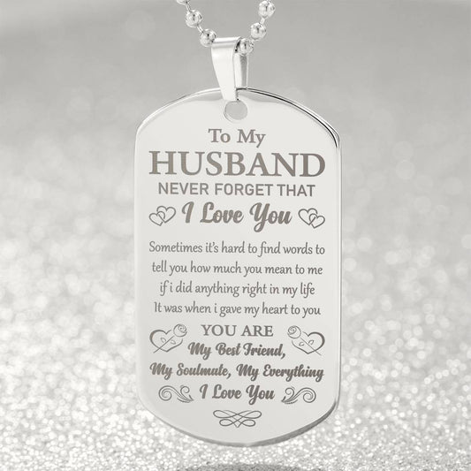 To My Husband - You Are My Best Friend - Dog Tag Necklace - Glittering Heights