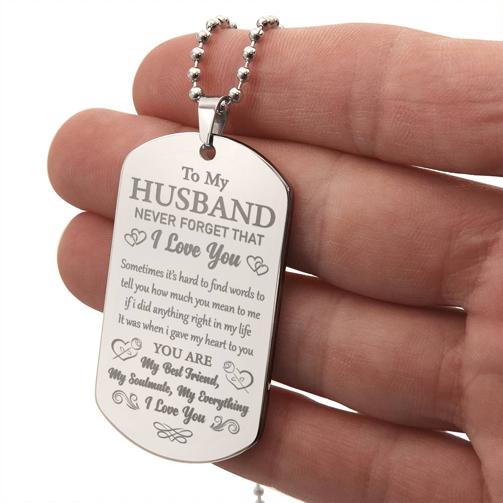 To My Husband - You Are My Best Friend - Dog Tag Necklace - Glittering Heights