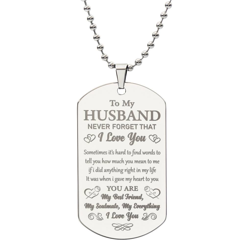 To My Husband - You Are My Best Friend - Dog Tag Necklace - Glittering Heights
