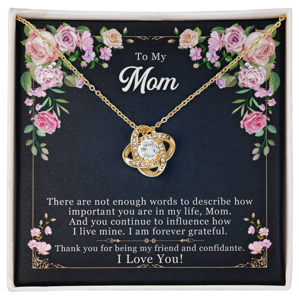 To My Mom, Thank yOU For Being My Friend - Love Knot Necklace - Glittering Heights