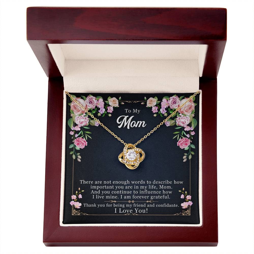 To My Mom, Thank yOU For Being My Friend - Love Knot Necklace - Glittering Heights