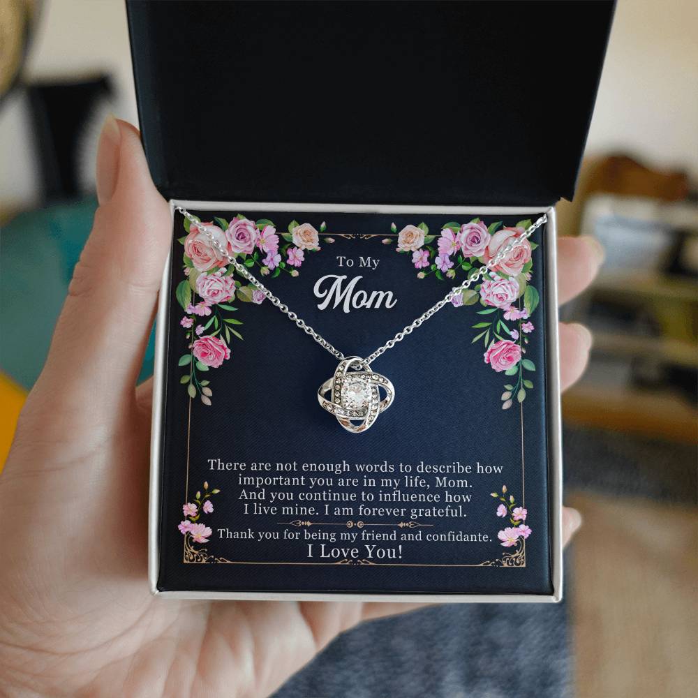 To My Mom, Thank yOU For Being My Friend - Love Knot Necklace - Glittering Heights