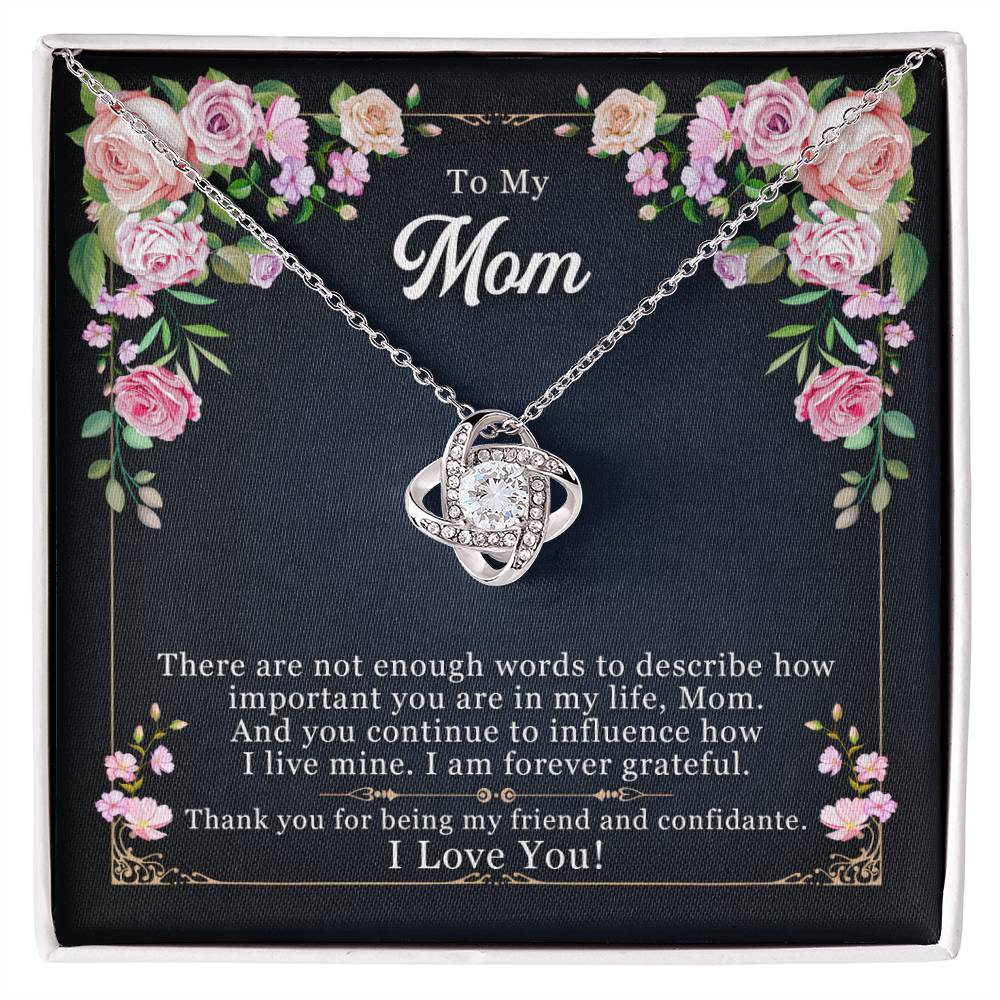 To My Mom, Thank yOU For Being My Friend - Love Knot Necklace - Glittering Heights