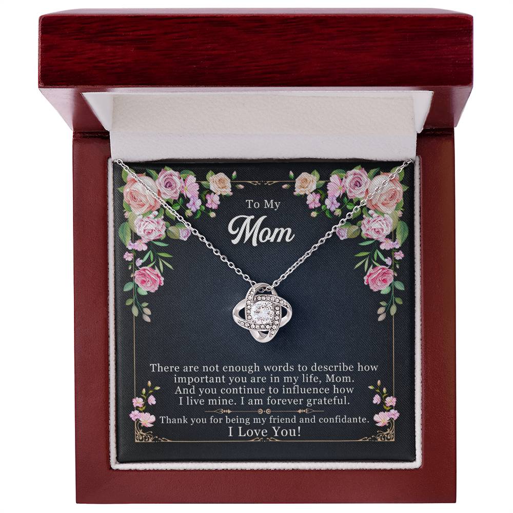 To My Mom, Thank yOU For Being My Friend - Love Knot Necklace - Glittering Heights