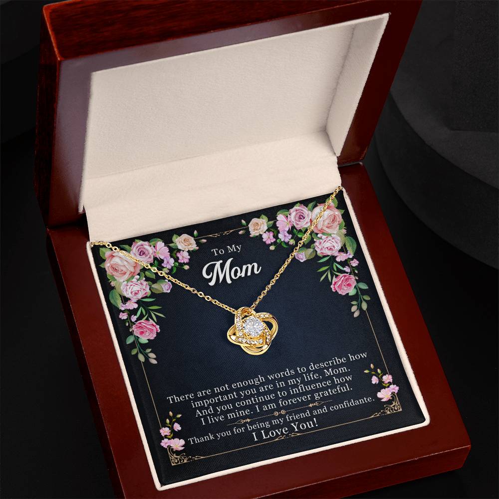 To My Mom, Thank yOU For Being My Friend - Love Knot Necklace - Glittering Heights