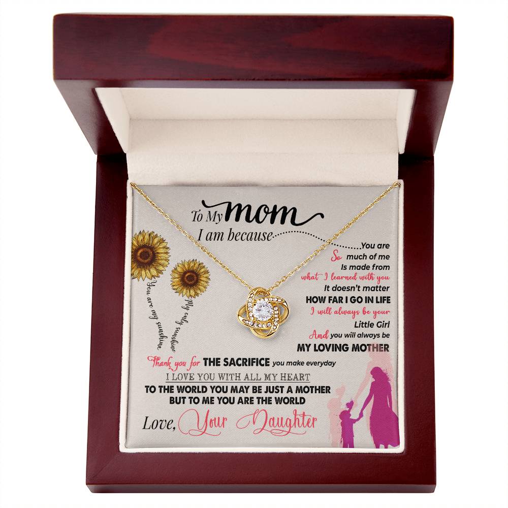 To My Mom, Thank You For Everything - Love Knot Necklace - Glittering Heights
