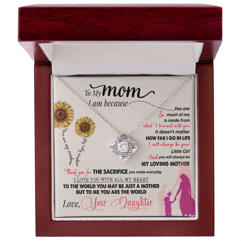 To My Mom, Thank You For Everything - Love Knot Necklace - Glittering Heights