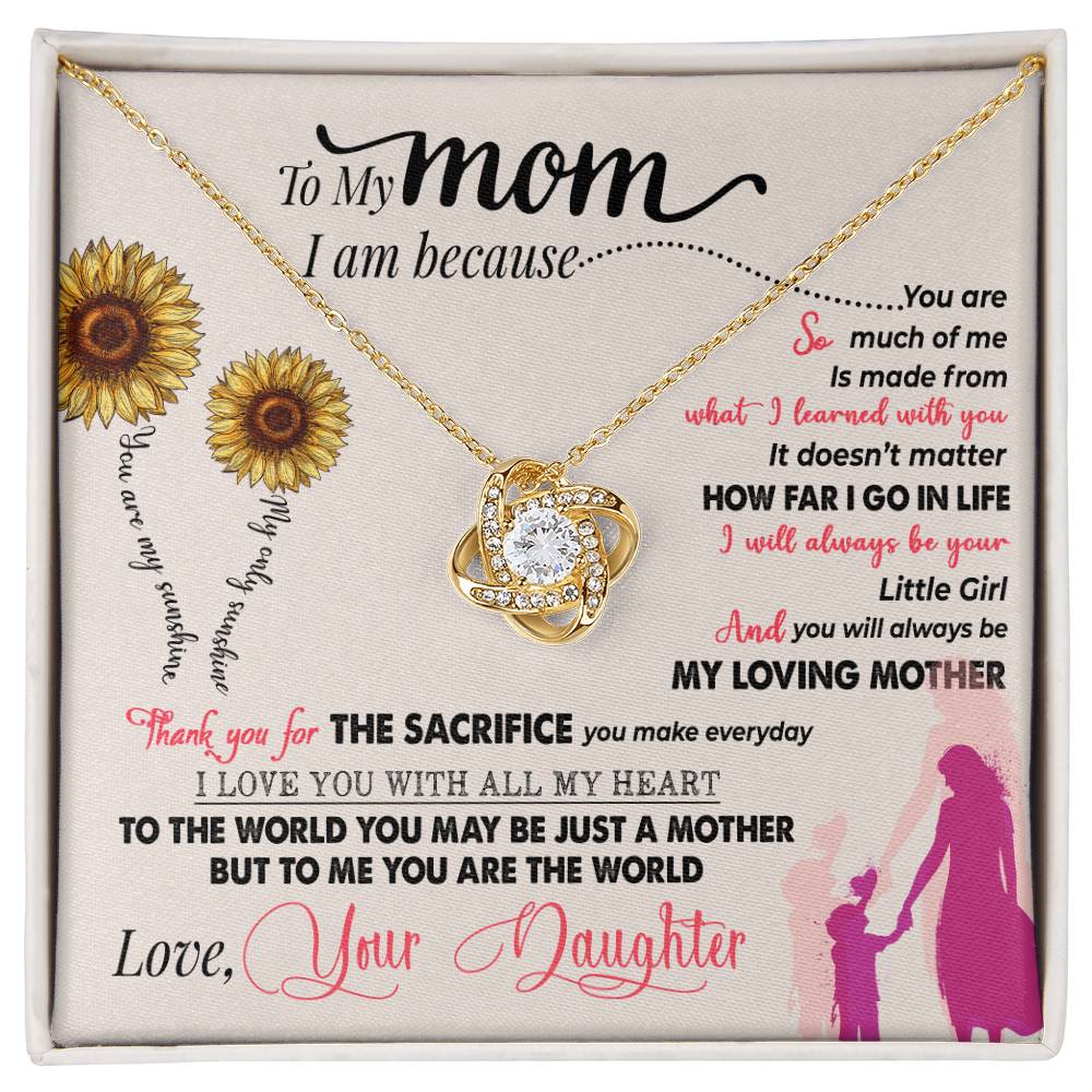 To My Mom, Thank You For Everything - Love Knot Necklace - Glittering Heights