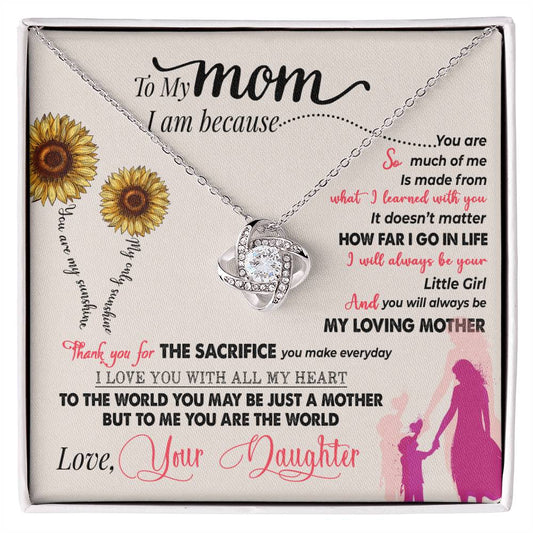 To My Mom, Thank You For Everything - Love Knot Necklace - Glittering Heights