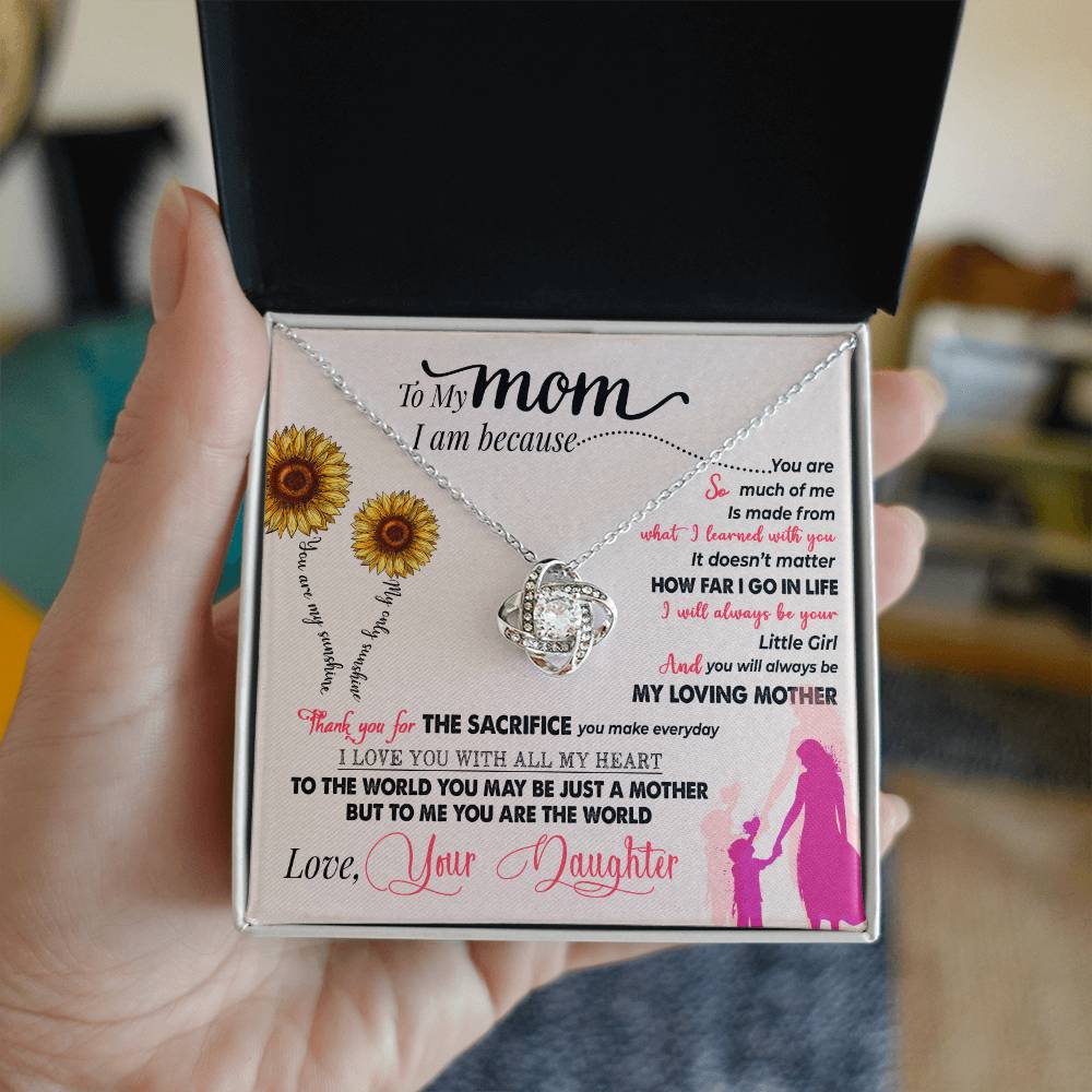 To My Mom, Thank You For Everything - Love Knot Necklace - Glittering Heights