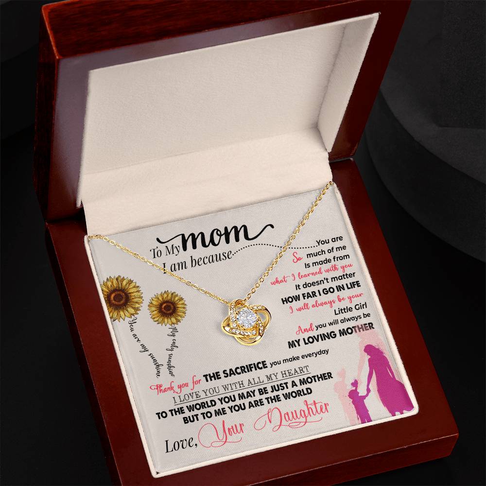 To My Mom, Thank You For Everything - Love Knot Necklace - Glittering Heights
