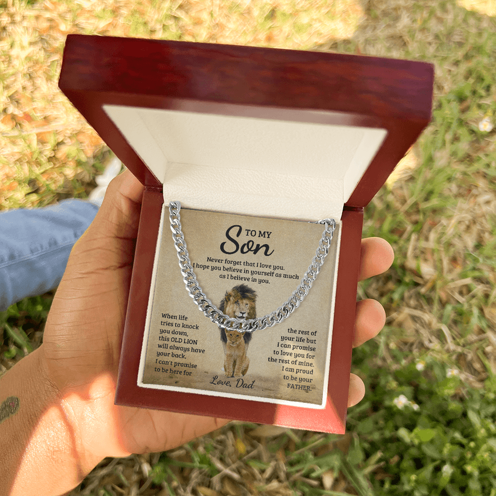To My Son - Never Forget That I Love You - Cuban Link Chain - Glittering Heights