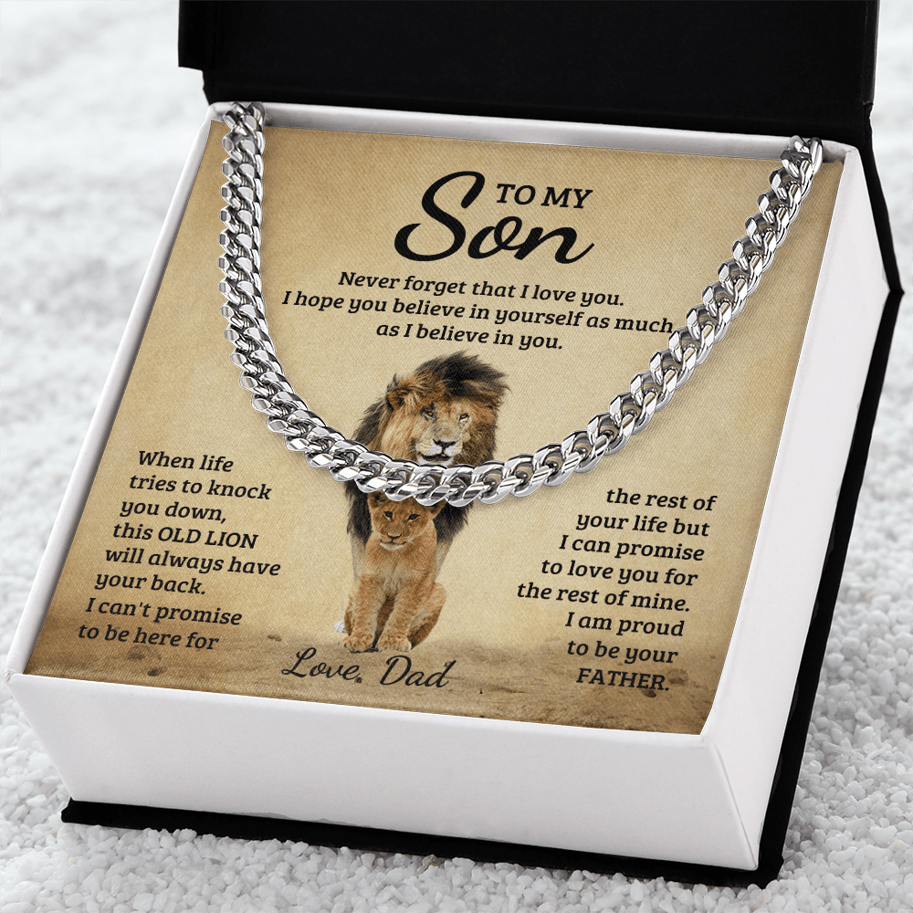 To My Son - Never Forget That I Love You - Cuban Link Chain - Glittering Heights