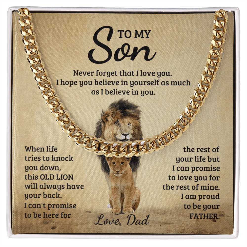 To My Son - Never Forget That I Love You - Cuban Link Chain - Glittering Heights