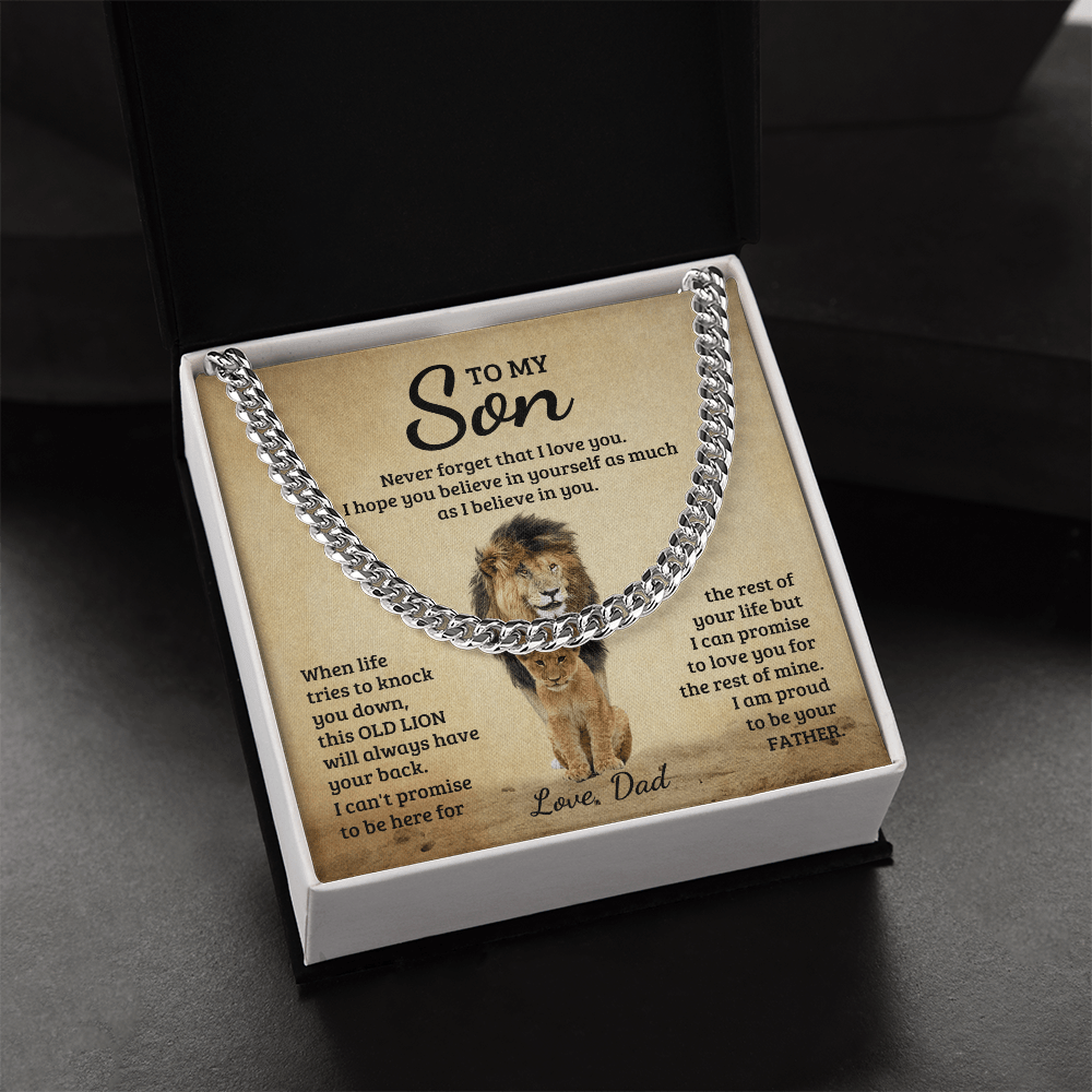 To My Son - Never Forget That I Love You - Cuban Link Chain - Glittering Heights