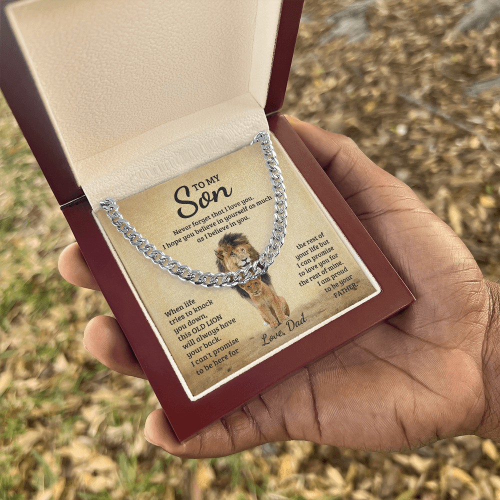 To My Son - Never Forget That I Love You - Cuban Link Chain - Glittering Heights