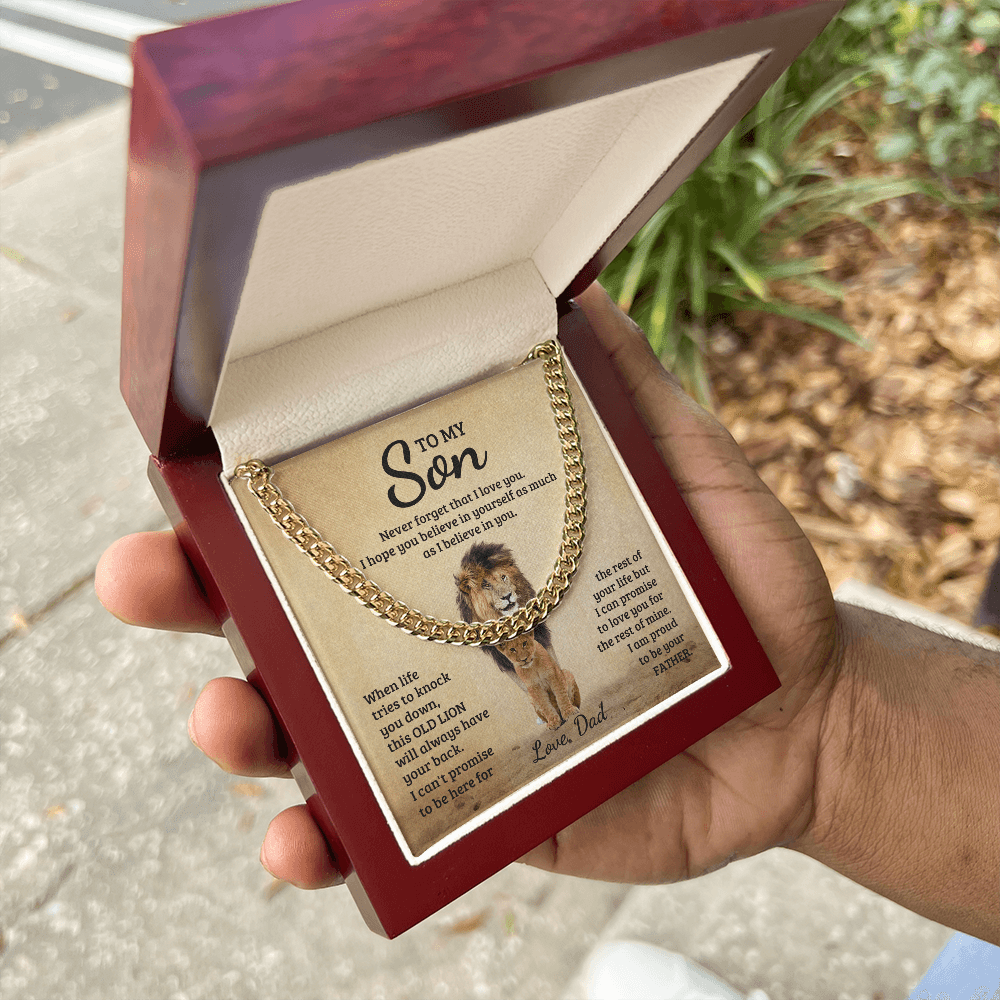 To My Son - Never Forget That I Love You - Cuban Link Chain - Glittering Heights
